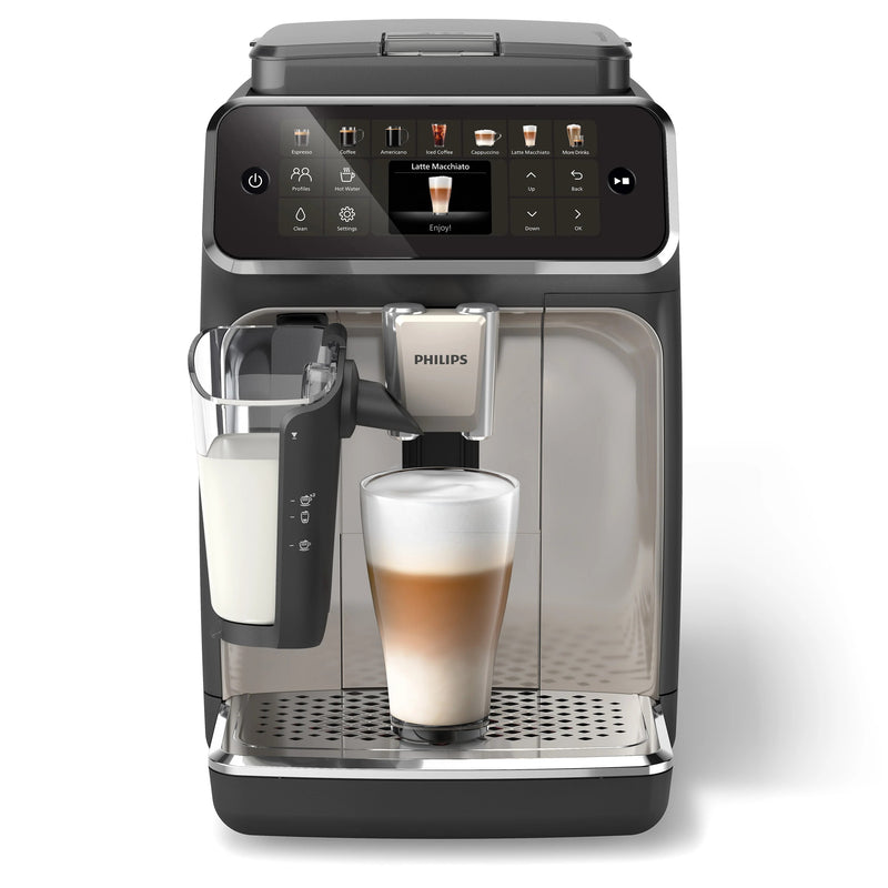 B-Class Refurbished - Philips 4400 LatteGo Automatic Espresso Machine, EP4447/90 - Black Chrome