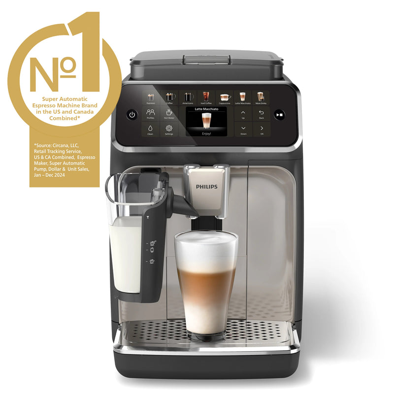 Refurbished - Philips 4400 LatteGo Automatic Espresso Machine, EP4447/90 - Black Chrome
